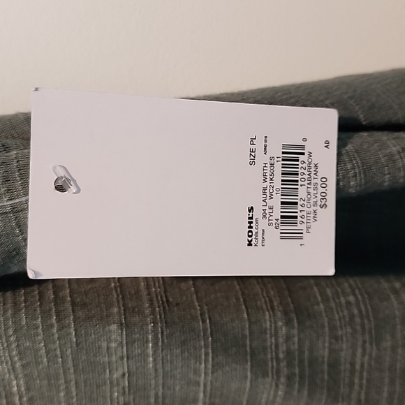 Croft & Barrow Olive Green Lace Tank Top NWT SIZE PL - Picture 4 of 6